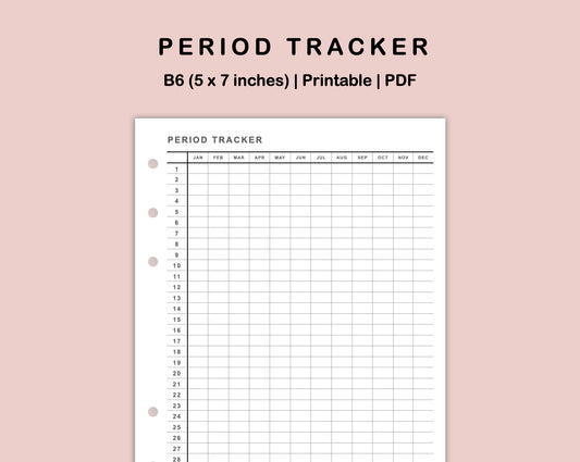 B6 Inserts - Period Tracker