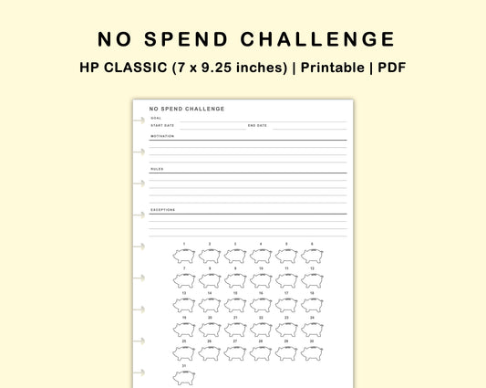 Classic HP Inserts - No Spend Challenge