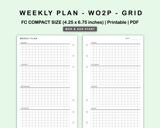 FC Compact Inserts - Weekly Plan - WO2P - Grid