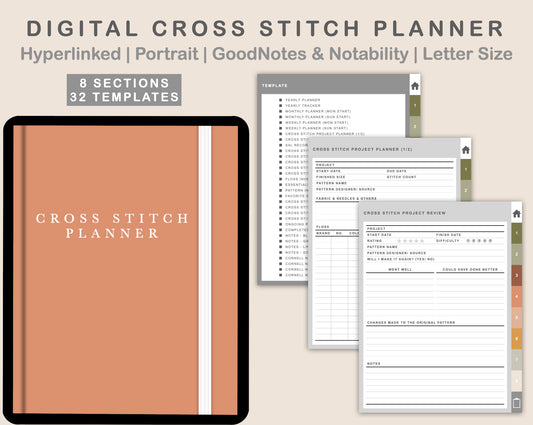 Digital Cross Stitch Planner - Boho