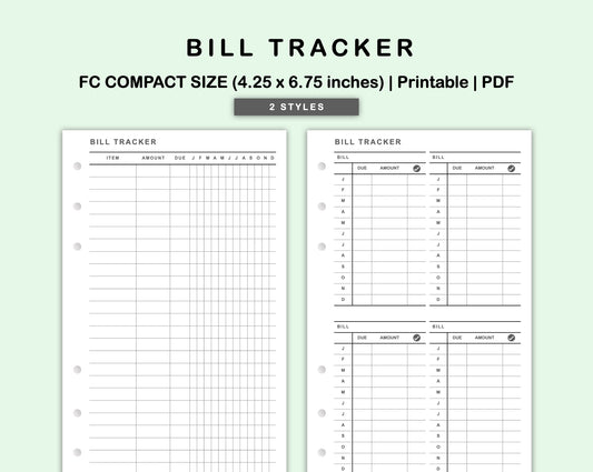 FC Compact Inserts - Bill Tracker