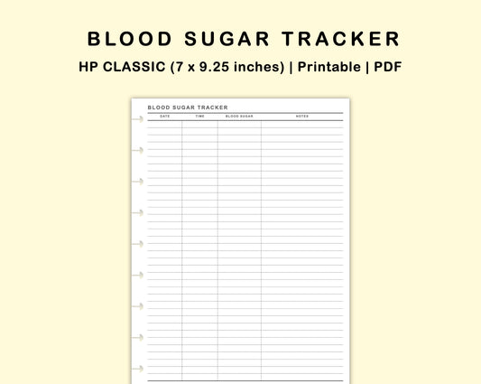 Classic HP Inserts - Blood Sugar Tracker