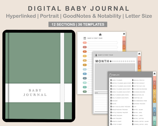 Digital Baby Journal - Boho