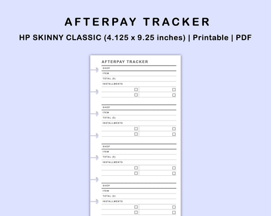 Skinny Classic HP Inserts - Afterpay Tracker