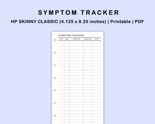 Skinny Classic HP Inserts - Symptom Tracker