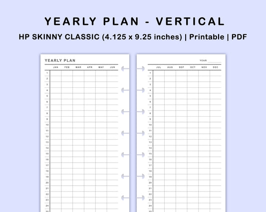 Skinny Classic HP Inserts - Yearly Plan - Vertical