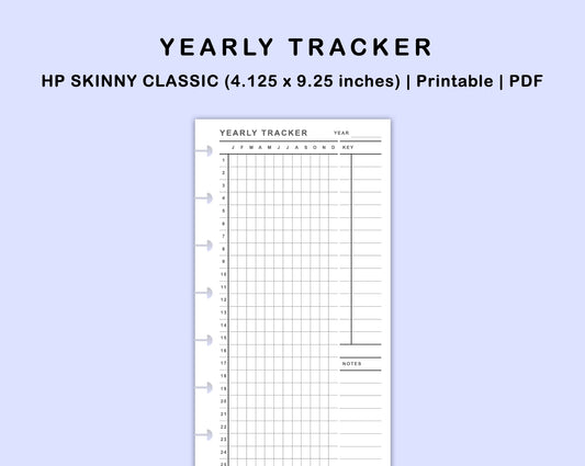 Skinny Classic HP Inserts - Yearly Tracker