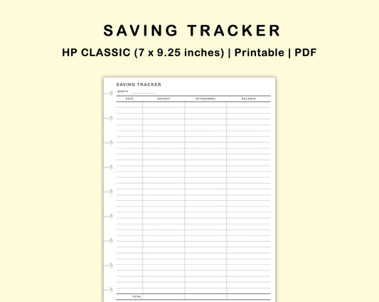 Classic HP Inserts - Saving Tracker