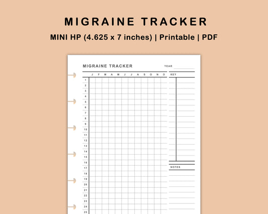 Mini Happy Planner Inserts - Migraine Tracker