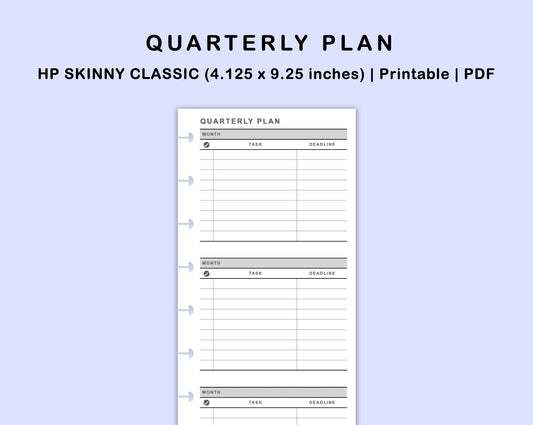 Skinny Classic HP Inserts - Quarterly Plan