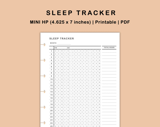 Mini Happy Planner Inserts - Sleep Tracker