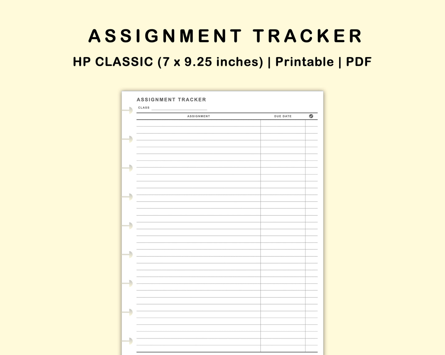 Classic HP Inserts - Assignment Tracker