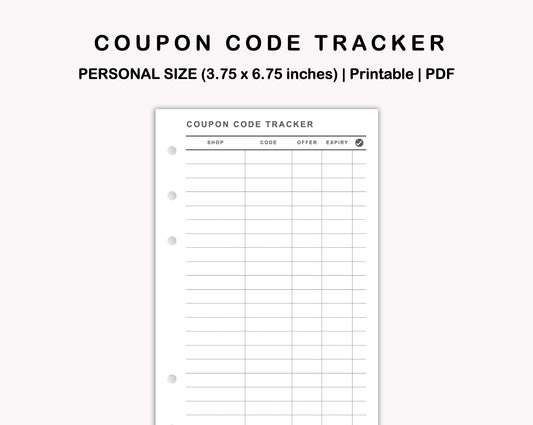 Personal Inserts - Coupon Code Tracker