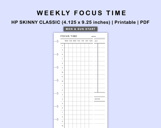 Skinny Classic HP Inserts - Weekly Focus Time