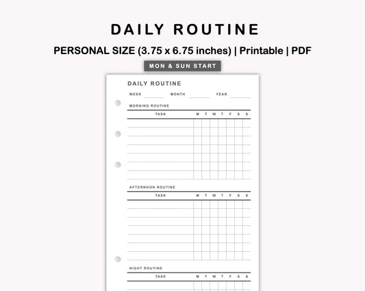 Personal Inserts - Daily Routine