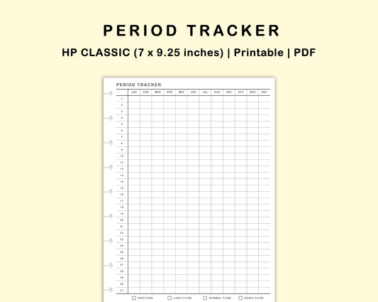 Classic HP Inserts - Period Tracker