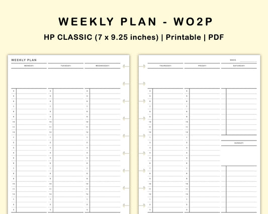 Classic HP Inserts - Weekly Plan - Vertical