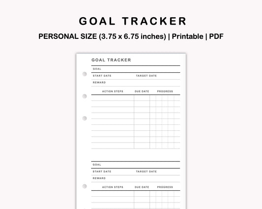 Personal Inserts - Goal Tracker