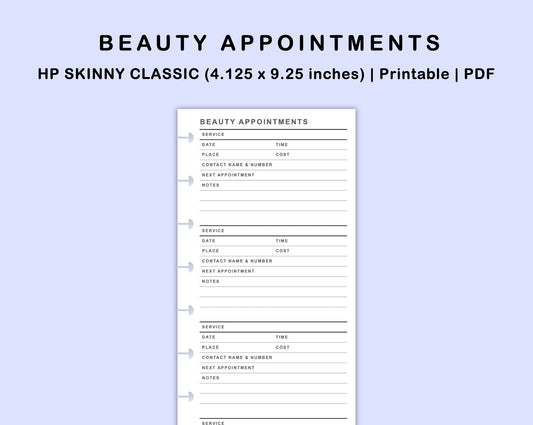 Skinny Classic HP Inserts - Beauty Appointments