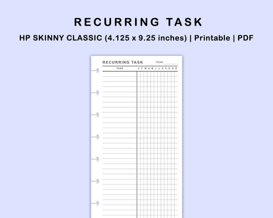 Skinny Classic HP Inserts - Recurring Task