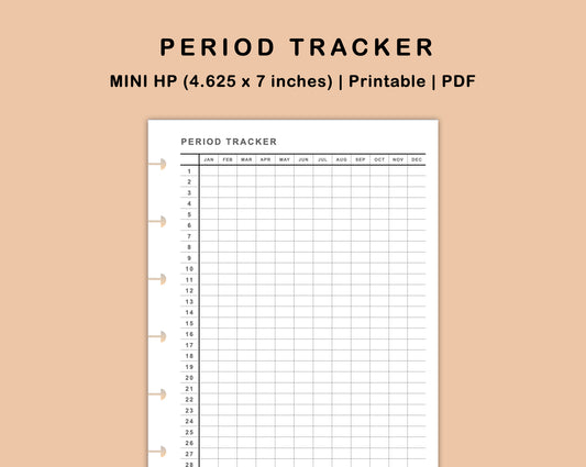 Mini Happy Planner Inserts - Period Tracker