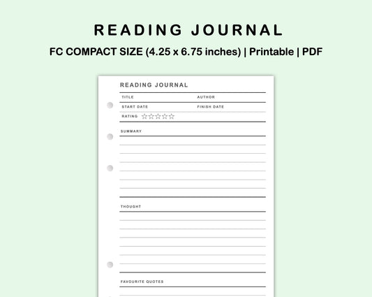 FC Compact Inserts - Reading Journal