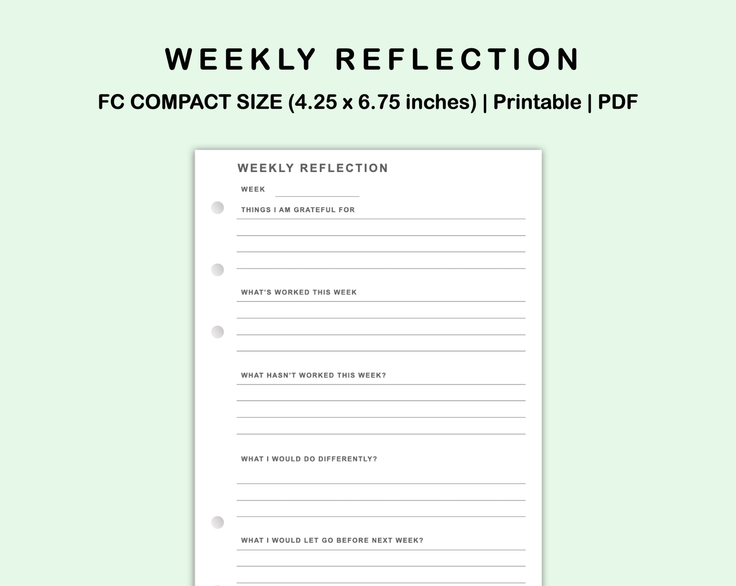 FC Compact Inserts - Weekly Reflection