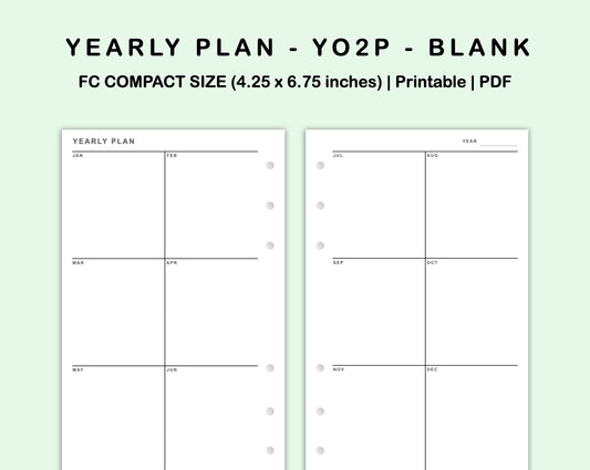 FC Compact Inserts - Yearly Plan - YO2P - Blank