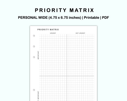 Personal Wide Inserts - Priority Matrix