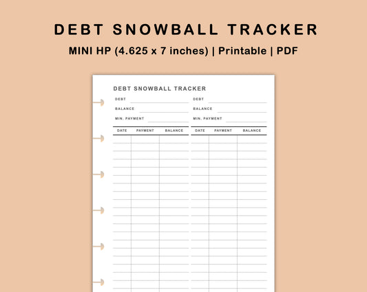 Mini Happy Planner Inserts - Debt Snowball Tracker