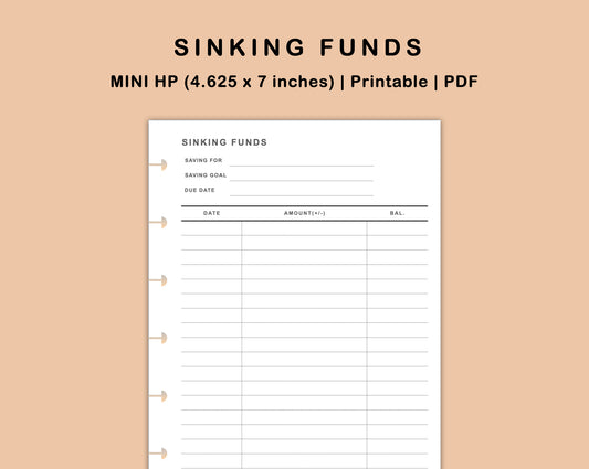 Mini Happy Planner Inserts - Sinking Funds