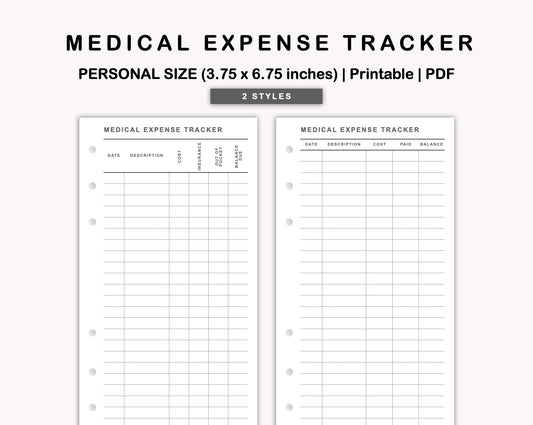 Personal Inserts - Medical Expense Tracker