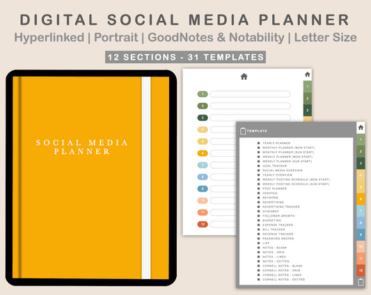 Digital Social Media Planner - Bright