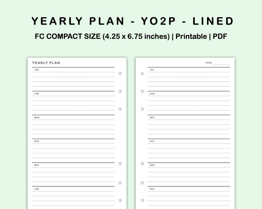 FC Compact Inserts - Yearly Plan - YO2P - Lined