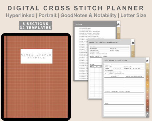 Digital Cross Stitch Planner - Warm