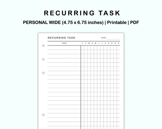 Personal Wide Inserts - Recurring Task