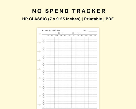 Classic HP Inserts - No Spend Tracker