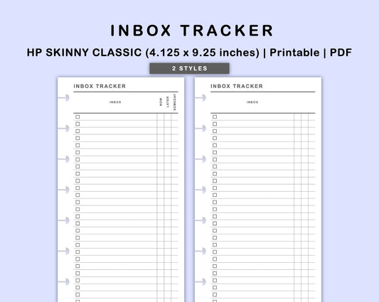 Skinny Classic HP Inserts - Inbox Tracker