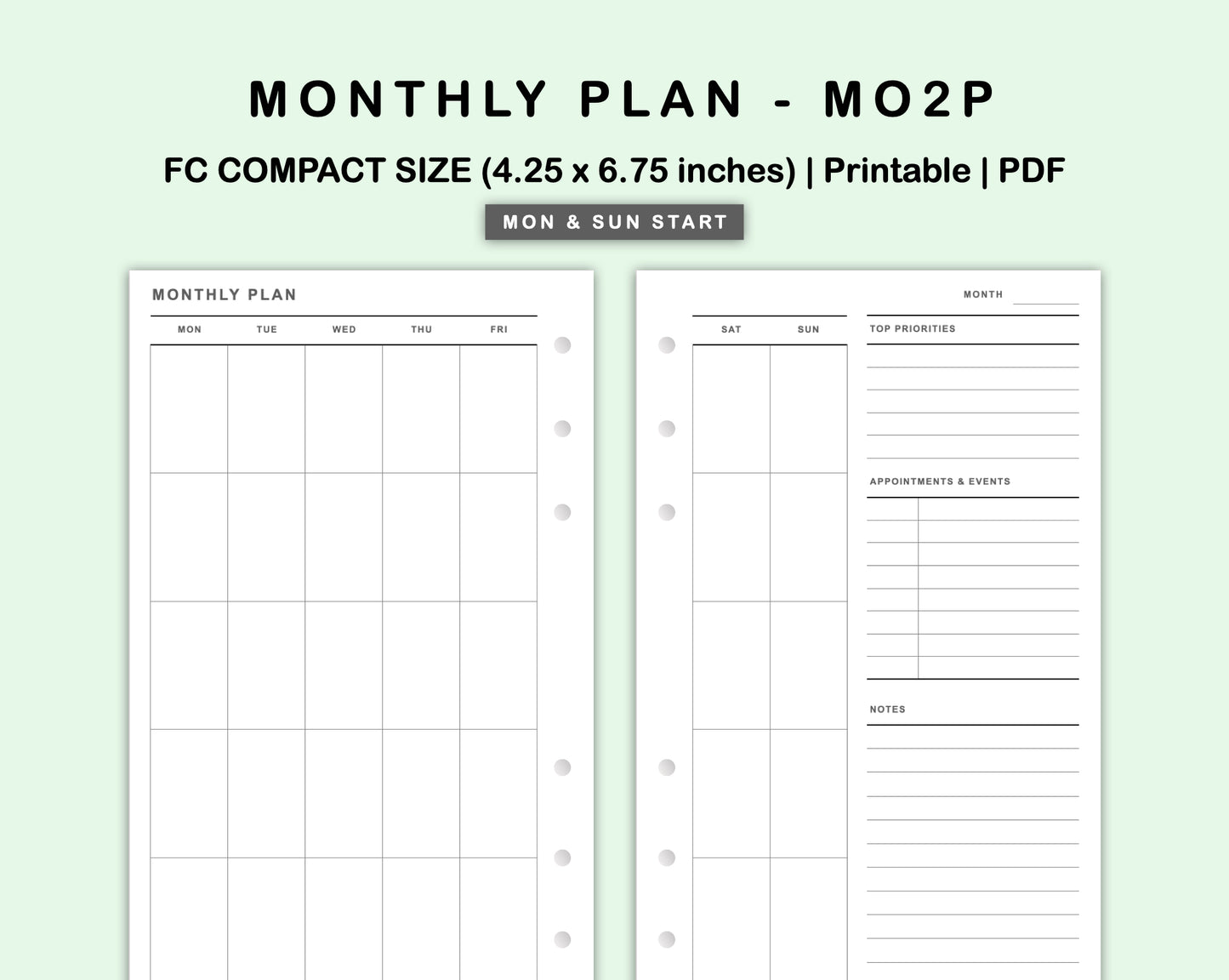 FC Compact Inserts - Monthly Plan - MO2P - with Top Priority