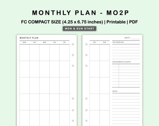 FC Compact Inserts - Monthly Plan - MO2P - with Top Priority