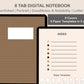 Digital Notebook 8 Tab - Portrait - Brown Coffee