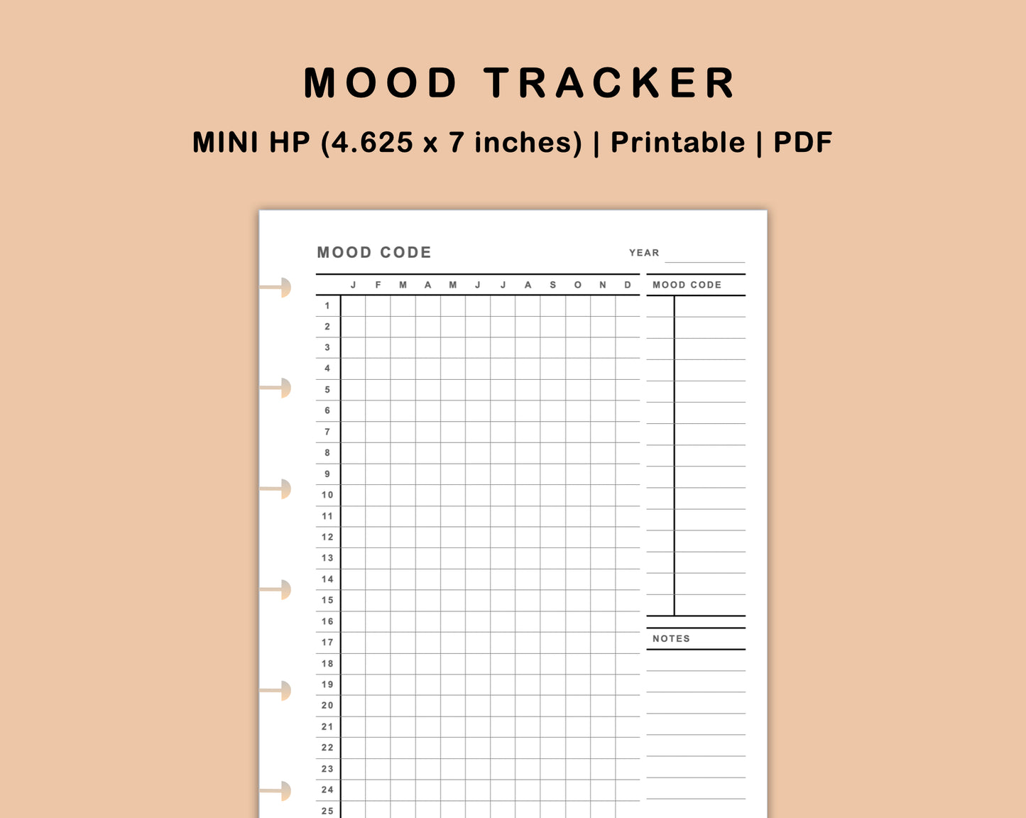 Mini Happy Planner Inserts - Mood Tracker