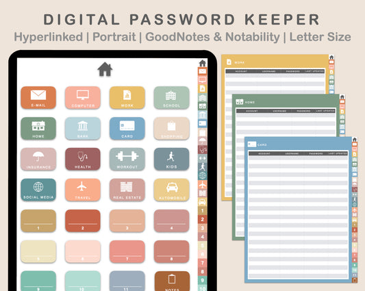Digital Password Keeper Table - Boho