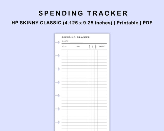 Skinny Classic HP Inserts - Spending Tracker