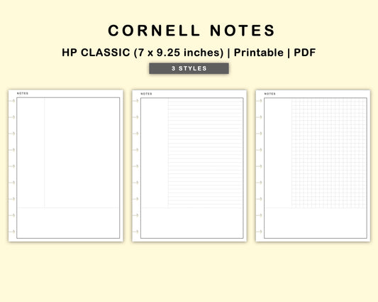 Classic HP Inserts - Cornell Notes