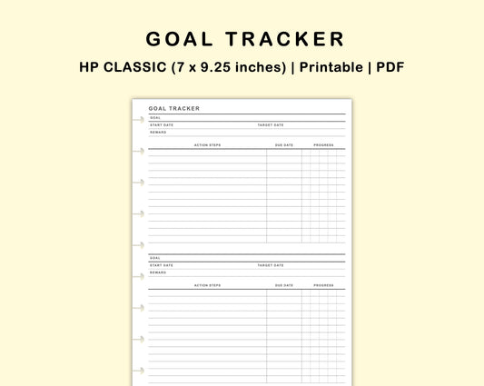 Classic HP Inserts - Goal Tracker