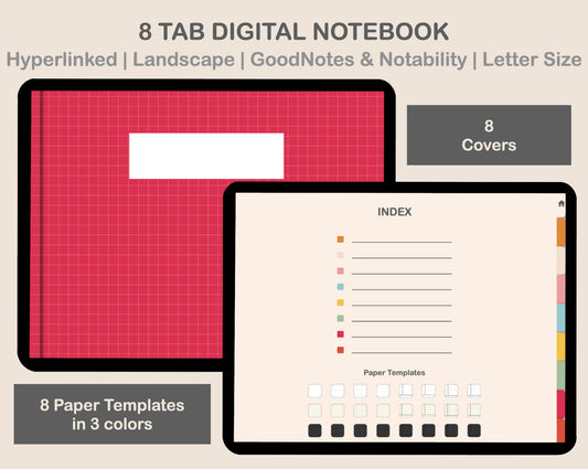 Digital Notebook 8 Tab - Landscape - Bright Summer