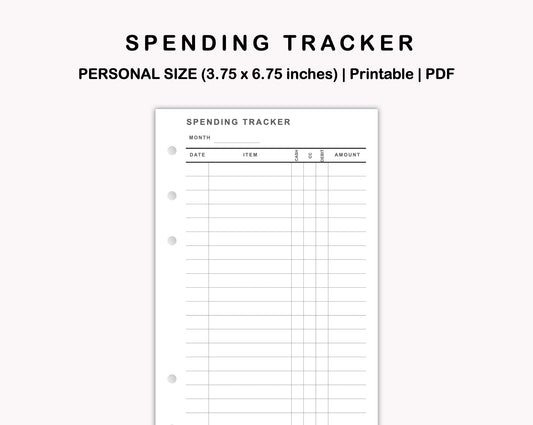 Personal Inserts - Spending Tracker