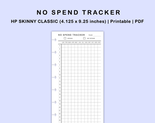 Skinny Classic HP Inserts - No Spend Tracker