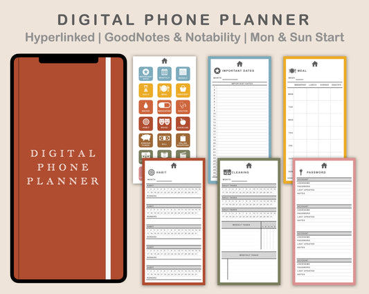 Digital Phone Planner - Vintage